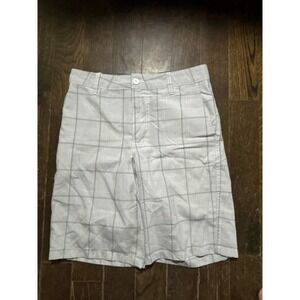 Mossimo Supply Co Men's Plaid Shorts Size 30 Gray Flat Front Casual Chino Golf